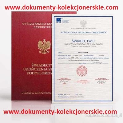 Dokumenty Kolekcjonerskie Dyplomy, Świadectwa