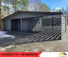 Garaż Blaszany Premium z Pomieszczeniem Gospodarczym i Wiatą -Hit Podbitka! Garaż Blaszany Premium z Pomieszczeniem Gospodarczym i Wiatą -Hit Podbitka!
