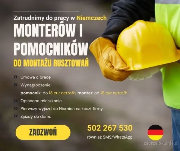 Monterzy i pomocnicy do montażu rusztowań - Niemcy