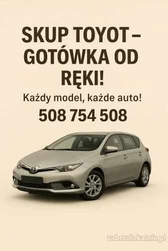 Skup Toyot Zabrze Gotówka od ręki! Każdy model, każde auto! Śląsk
