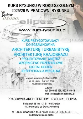 Kurs Rysunku Architektura zapisy na rok szkolny 2025/2026