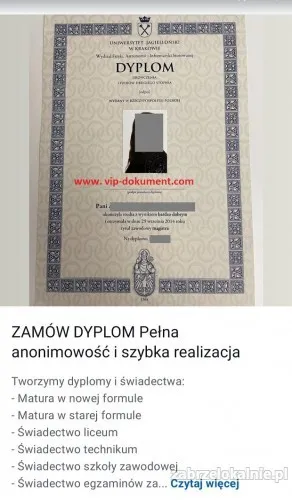 Kup świadectwo maturę dyplom polskie szkoły i uczelnie.