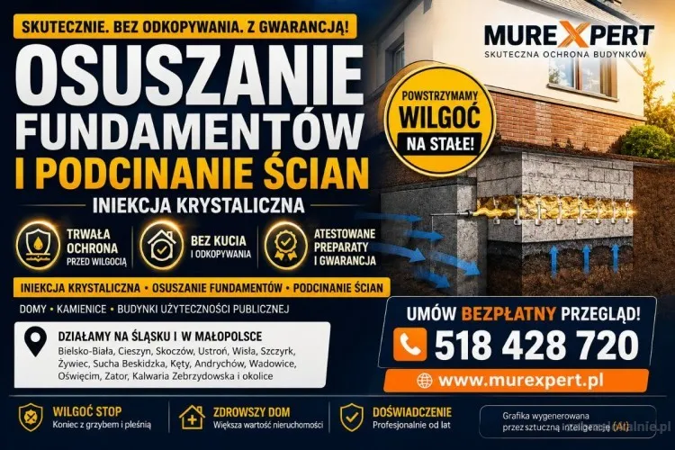 Iniekcja krystaliczna, osuszanie fundamentów i podcinanie ścian