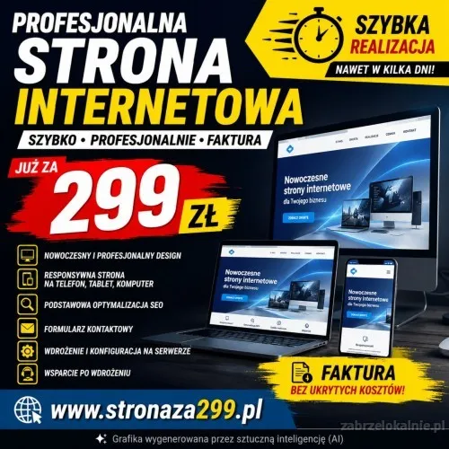 Strona internetowa od 299 PLN profesjonalnie