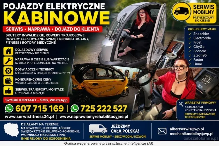 Rotory, wózki, skutery inwalidzkie SHOPRIDER, serwis dojazdowy